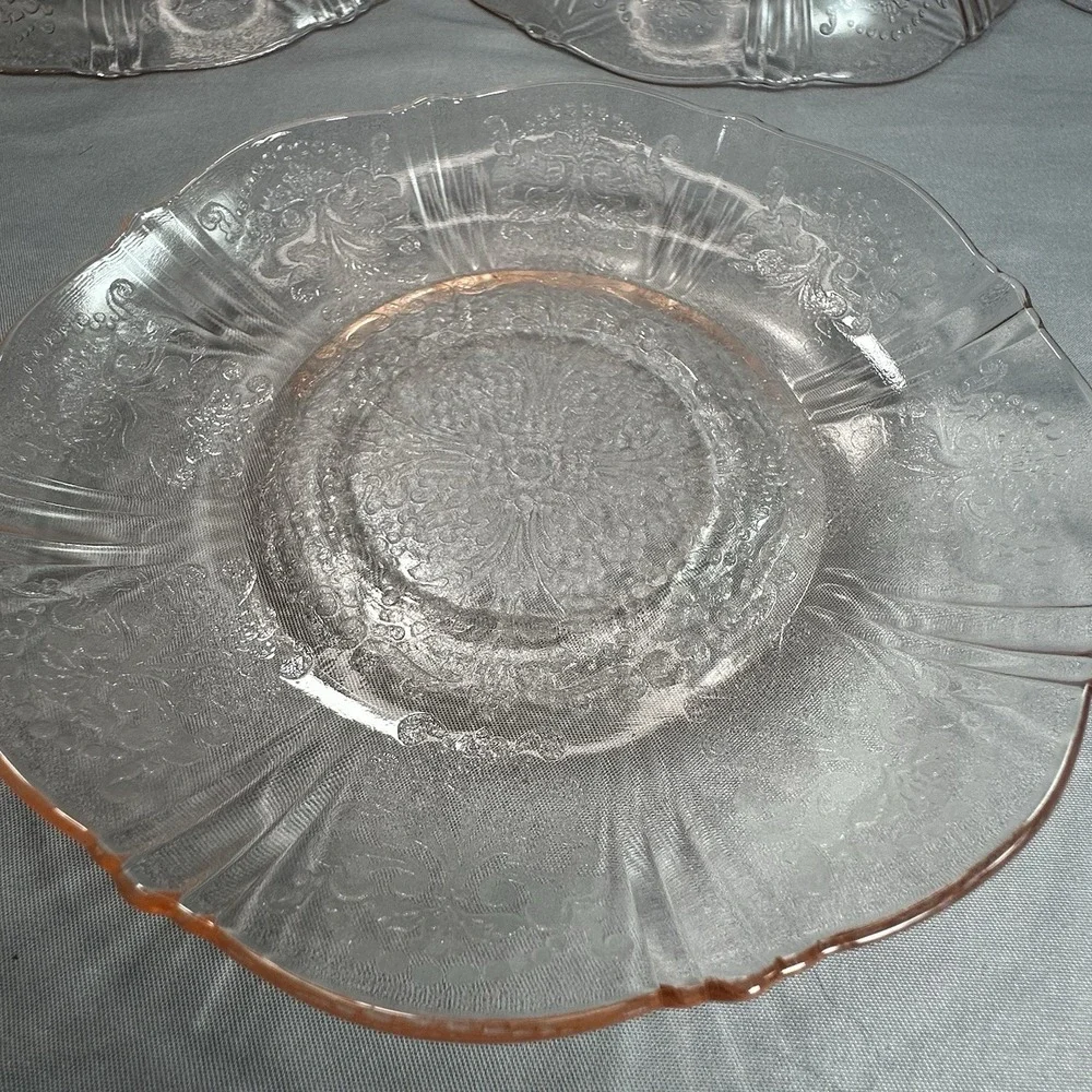 Pink Depression Glass Cup Saucer Set Of 6 Macbeth Evans American Sweetheart 12pc